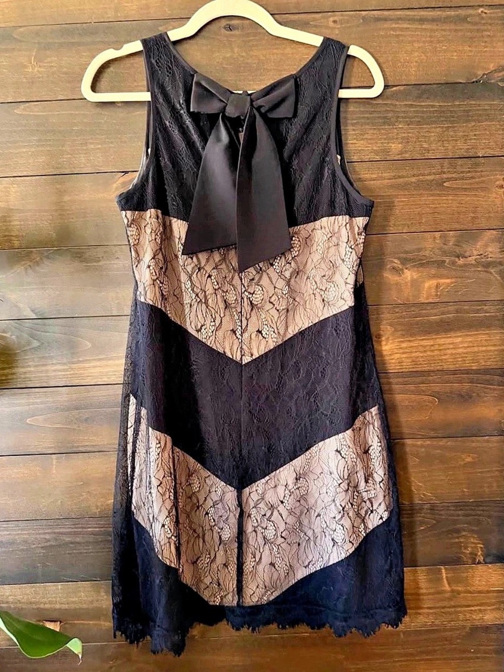 Black & Brown Lace Mini Dress Like New